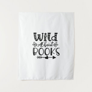 Lesekunst Wild über Bücher Wandteppich