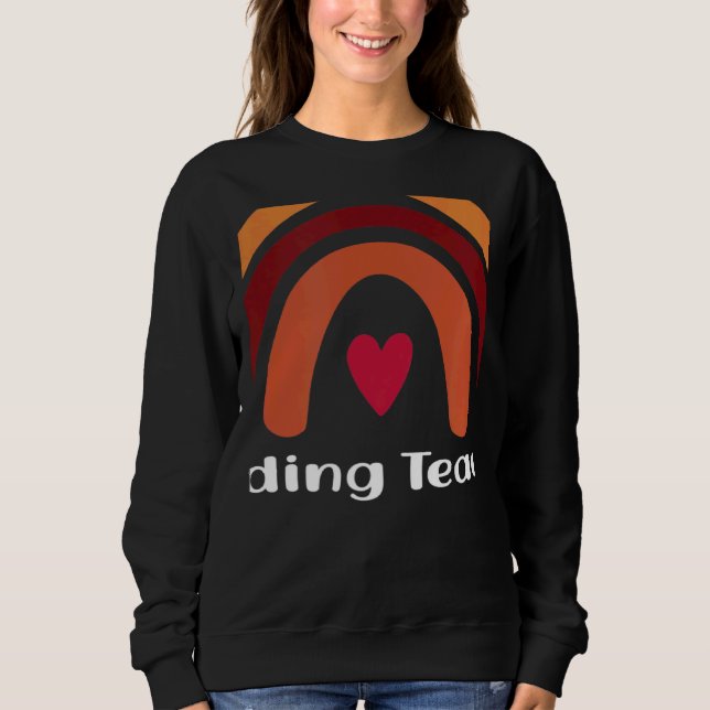 Leselhrer Boho Regenbogen Zurück zur Schule Würdig Sweatshirt (Vorderseite)