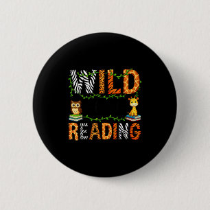 Leselhrer Kinder Jungen Mädchen Buchliebhaber Tier Button