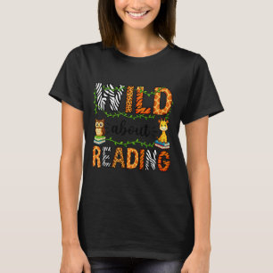 Leselhrer Kinder Jungen Mädchen Buchliebhaber Tier T-Shirt