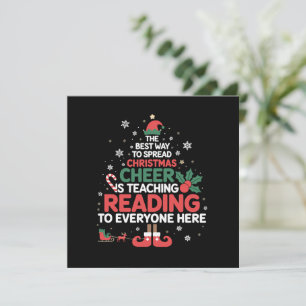 Leselhrer Weihnachtself Weihnachtsfreude Feiertagskarte