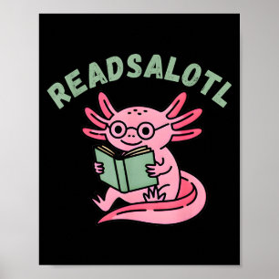 Leselotter lustiger Leser Liebhaber Axolotl Bücher Poster