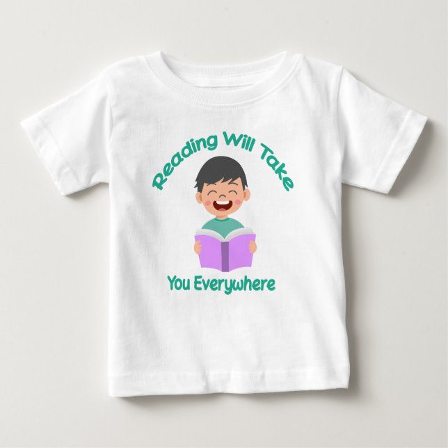 Lesen bringt Sie überall hin Baby T-shirt (Vorderseite)