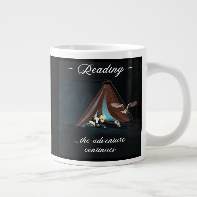 Lesen, das Abenteuer geht weiter Jumbo-Tasse (Rechts)