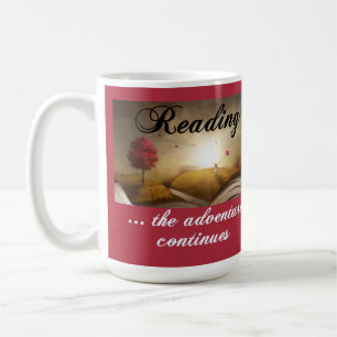 Lesen, das Abenteuer geht weiter Kaffeetasse