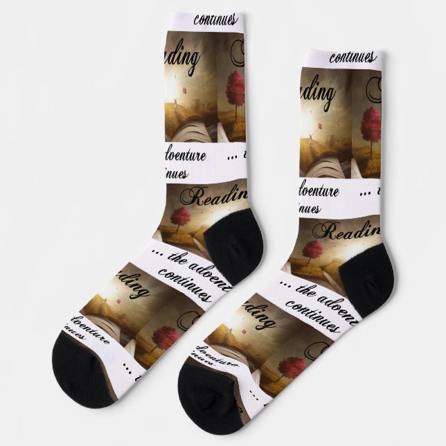 Lesen, das Abenteuer geht weiter Socken (Linkes Detail)