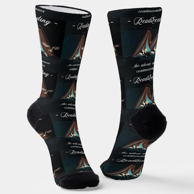 Lesen, das Abenteuer geht weiter Socken (Gewinkelt)