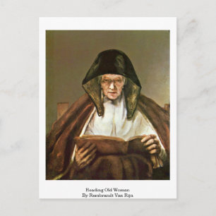 Lesen der alten Frau von Rembrandt Van Rijn Postkarte