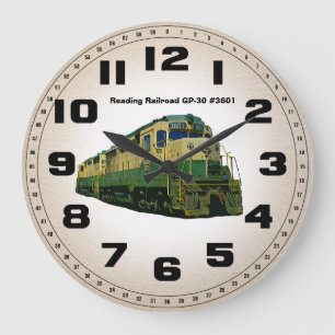 Lesen der Eisenbahnverbindung GP-30 #3601 Wall Clo Große Wanduhr