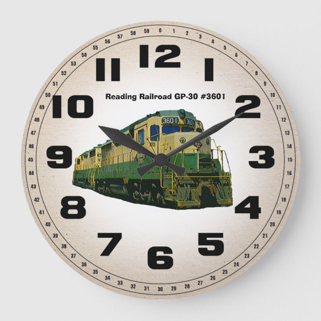 Lesen der Eisenbahnverbindung GP-30 #3601 Wall Clo Große Wanduhr (Vorderseite)