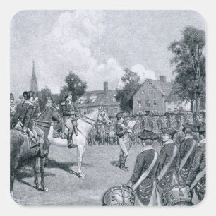 Lesen der Erklärung vor Washington Quadratischer Aufkleber