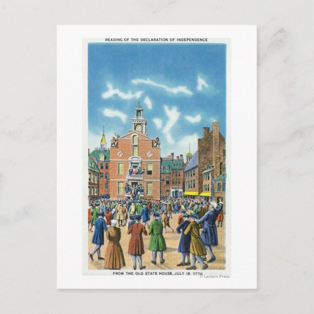 Lesen der Unabhängigkeitserklärung Postkarte (Vorderseite)