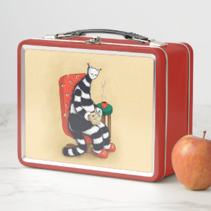 Lesen des Katalogbuches Metall Brotdose