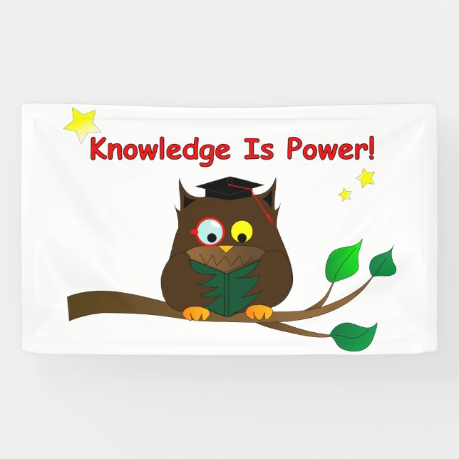 Lesen eines klugen Owl Banner (Horizontal)