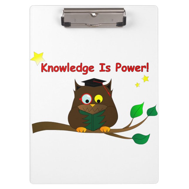 Lesen eines klugen Owl Klemmbrett (Vorderseite)