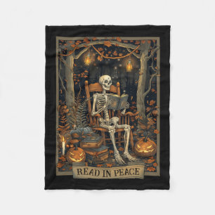 Lesen in Peace Skeleton Halloween Las Banned Books Fleecedecke