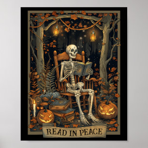 Lesen in Peace Skeleton Halloween Las Banned Books Poster