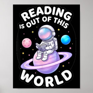 Lesen ist aus dieser Welt lustige Weltraum-Bücher Poster