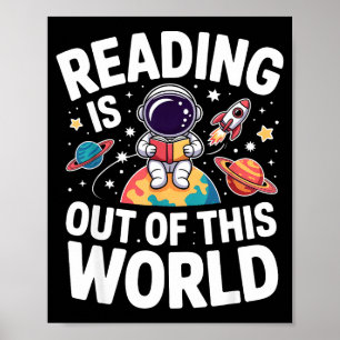 Lesen ist aus lustigen Weltraum-Büchern Poster