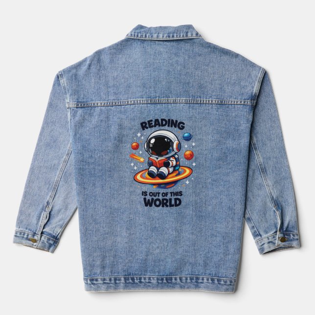 Lesen ist außerirdisch jeansjacke (Rückseite)