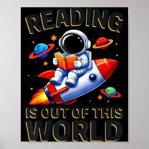 Lesen ist außerirdisch lustige Bücher Poster