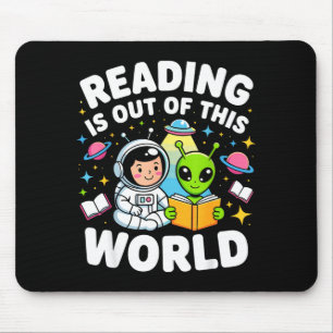 Lesen ist außerirdisch Weltraum Astronaut Bücher Mousepad