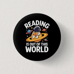 Lesen ist Außerirdische lustige Weltraum-Bücher Li Button