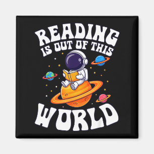 Lesen ist außerirdischer Astronaut lustige Bücher Magnet
