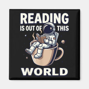 Lesen ist außerirdischer Astronauten-Kaffee-Buch Magnet