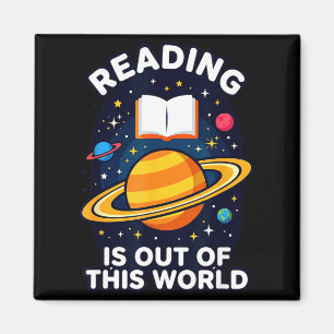 Lesen ist außerirdischer Raumastronaut Magnet