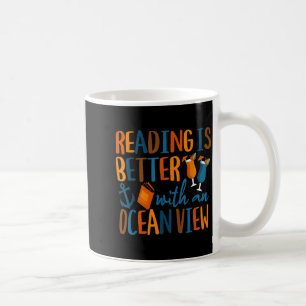 Lesen ist besser mit Blick auf den Ozean Kaffeetasse