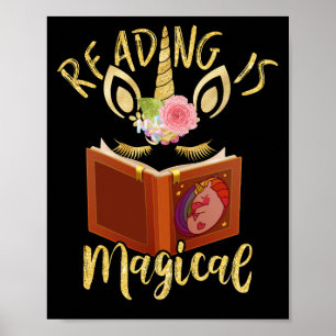 Lesen ist das magische Einhorn-Gesichterbuch Lover Poster