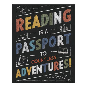 Lesen ist ein Reisepass für zahllose Adventures Po Poster