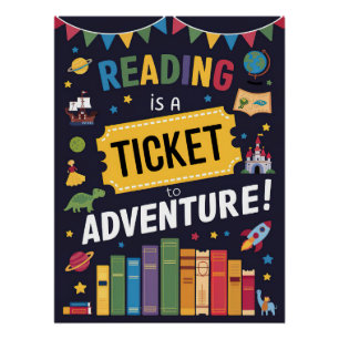 Lesen ist ein Ticket für Erlebnisposter 2 Poster