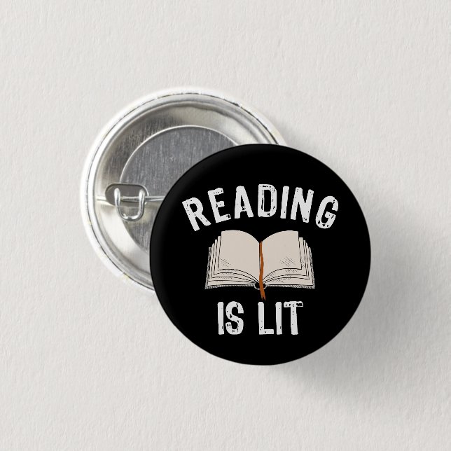 Lesen ist leer - Literatur liest Bücher Vintag Button (Vorne & Hinten)