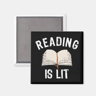Lesen ist leer - Literatur liest Bücher Vintag Magnet