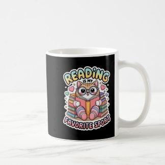 Lesen ist Lieblingssport lustige Katze Buchliebhab Kaffeetasse
