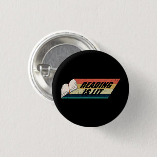 Lesen ist Lit - Lesen von Büchern Vintage Retro Button