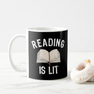 Lesen ist Lit - Literatur Lesen Bücher Vintage Kaffeetasse