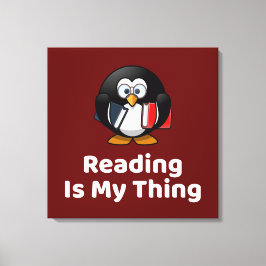 Lesen ist mein Ding Pinguin lustig lesen Leinwanddruck