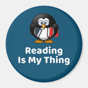 Lesen ist mein Ding Pinguin lustig lesen Magnet