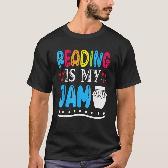 Lesen ist mein Jam Kids Lehrer Ich habe die Liebe, T-Shirt (Vorderseite)