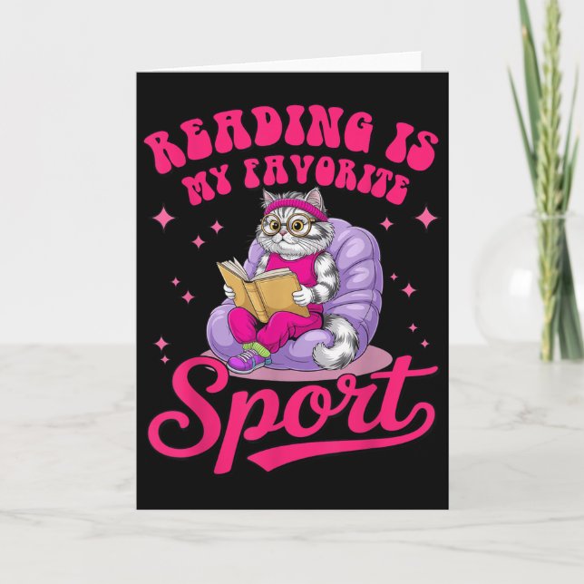 Lesen ist mein Lieblings-Srt-lustiges-Katzen-Buchl Karte (Vorderseite)