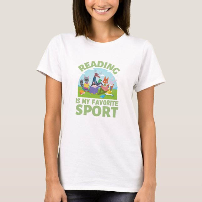 Lesen ist mein Lieblingssportwald T-Shirt (Vorderseite)