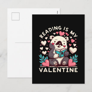 Lesen ist mein Valentinstag Feiertagspostkarte