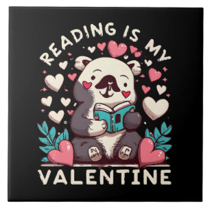 Lesen ist mein Valentinstag Fliese