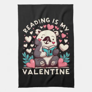 Lesen ist mein Valentinstag Geschirrtuch