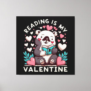 Lesen ist mein Valentinstag Leinwanddruck