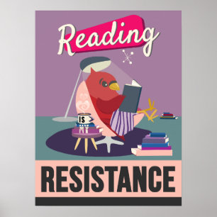 Lesen ist mein Widerstand – Retro-Style-Druck Poster