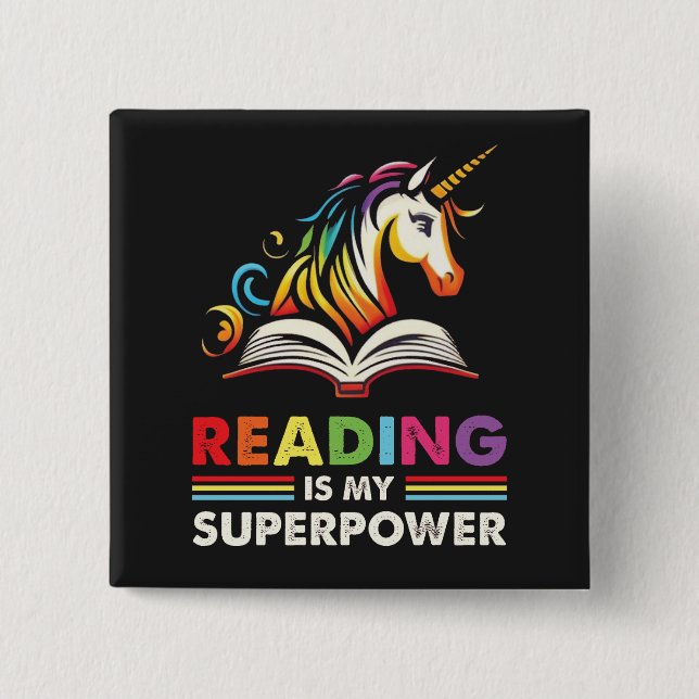 Lesen ist meine Supermacht Button (Vorderseite)